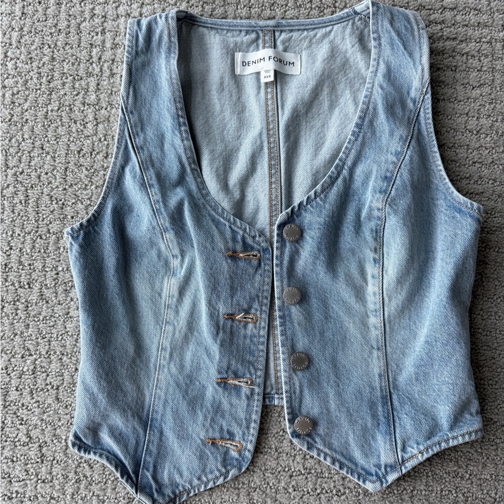 Aritzia Denim Forum Light Blue Jean Vest